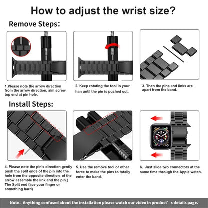 Stainless Steel strap For Apple watch adjustment tool included